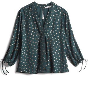 Green and gold blouse